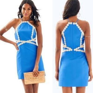 2018 Lilly Pulitzer Blue Pearl Shift Dress EUC